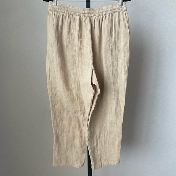 J Crew Tan Gauzy Cotton Drawstring Pants Size Medium - Picture 2 of 3
